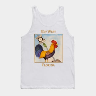 Key West Rooster add Mile Marker 0, Florida Tank Top